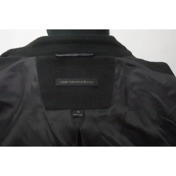 John Varvatos Black Thick Cotton Blend Sport Coat Jacket Sz 40 Brand New